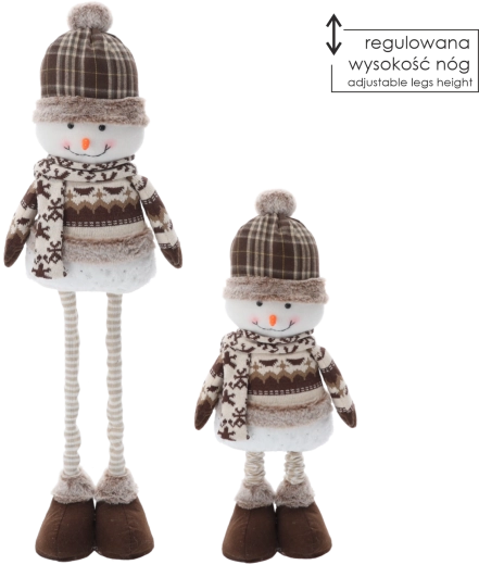 Christmas snowman with adjustable legs 52–83 cm brown