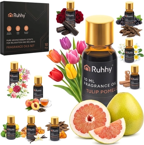 Coffret d’huiles parfumées RUHHY 10 × 10 ml avec compte-gouttes