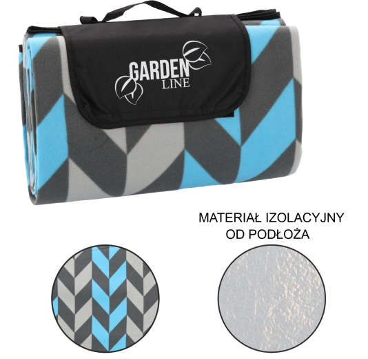 Couverture de pique-nique 200 × 200 cm avec isolation motif chevron