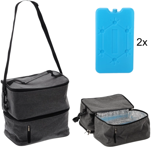 Glacière souple 13 l avec deux packs réfrigérants, gris