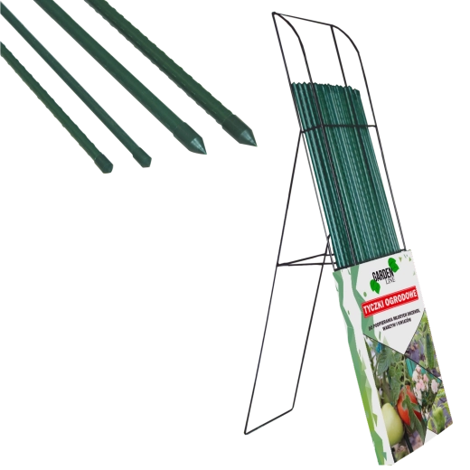 Coated plant support stake 120 cm, diameter 11 mm with stand