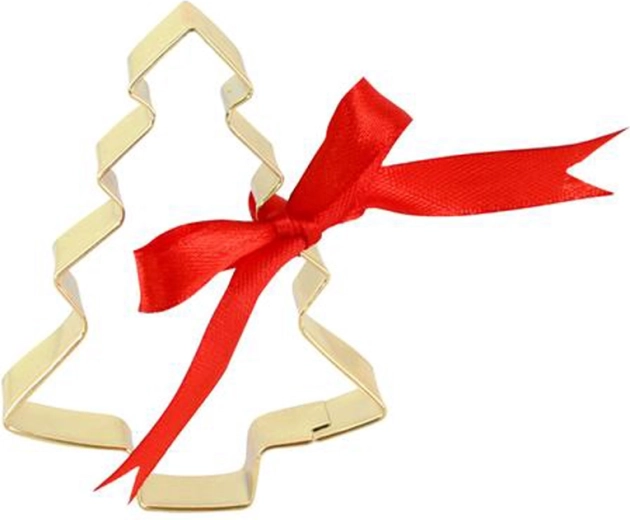 Ausstechform für Gebäck goldener Tannenbaum 7 cm