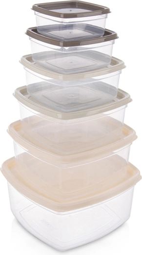 Ensemble de boîtes alimentaires avec couvercles, 6 pièces