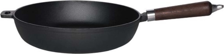 Gietijzeren pan Kitchisimo 24 cm met houten handgreep
