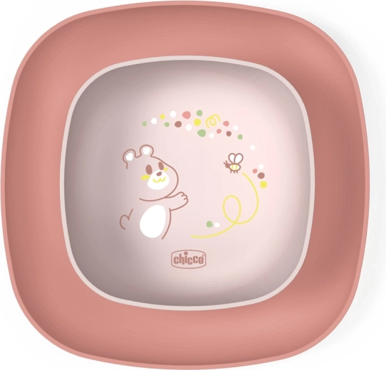 Chicco eetset kom en bord roze 12m+