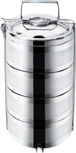 Thermos voedselcarrier van roestvrij staal, 4 lagen, 4×1,1 l