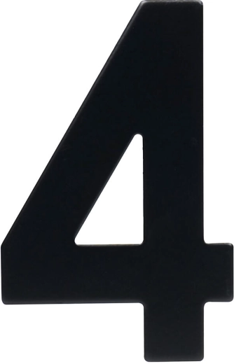 Huisnummer 4, 95 mm, roestvrij staal, zwart mat