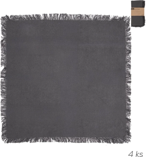 Cotton napkins, grey 45 × 45 cm (4 pcs)