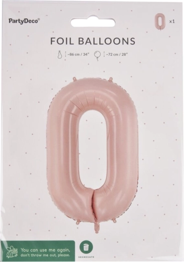 Ballon en aluminium chiffre 0 beige 72 cm