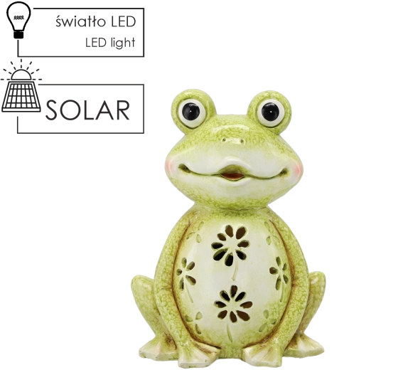 Garden frog figurine with LED lighting