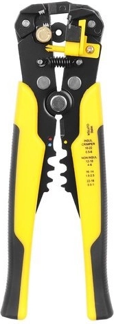 Automatische draadstripper met snijder en krimpbekken