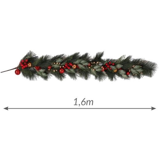 Christmas garland red-gold 160 cm - 1 piece
