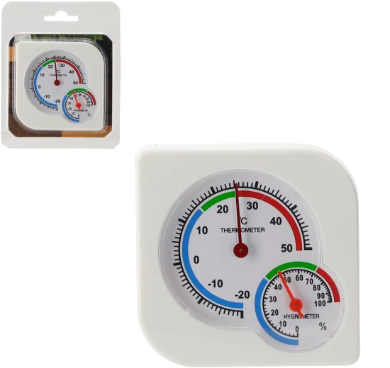 Analoge thermometer met hygrometer voor binnen