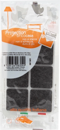 Zelfklevende viltglijders voor meubels 30 × 30 mm, bruin (12 stuks)