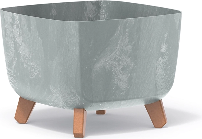 Gracia Square Planter with Concrete Effect, 29 × 29 × 22 cm, Grey