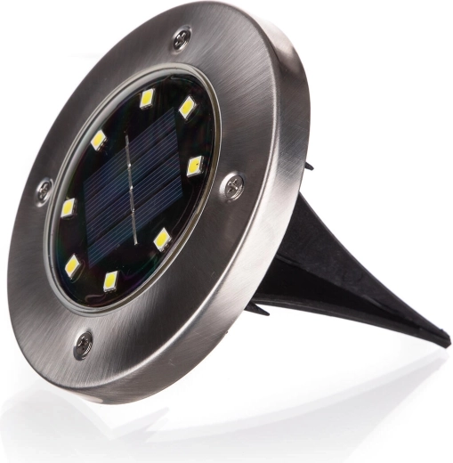 Solar recessed floor LED light 12 cm, stainless steel/plastic