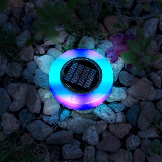 Solar LED-tuinlamp in ringvorm met RGB-verlichting
