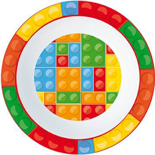 Plastic kom met geruit patroon 300 ml, diameter 16 cm