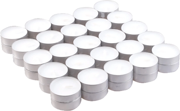 Unscented white tealights 50 pcs