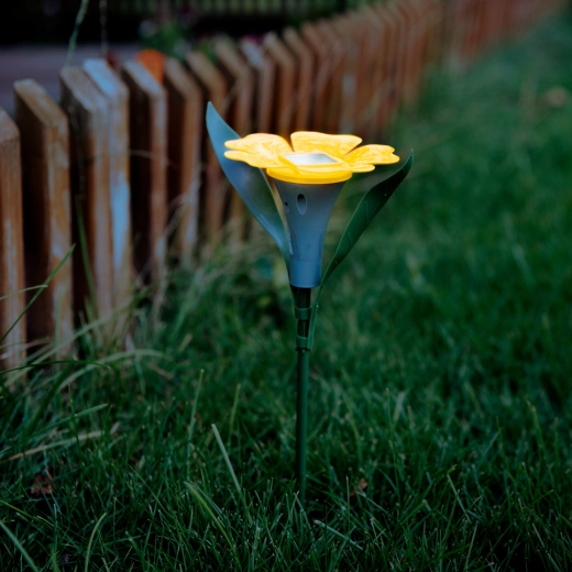 LED-zonnelamp op prikstok in bloemvorm - 1 stuk
