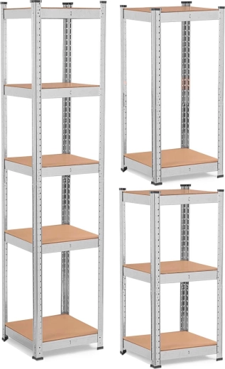 Metal shelving unit HUMBERG 180 × 40 × 40 cm, 5 shelves, load capacity 500 kg