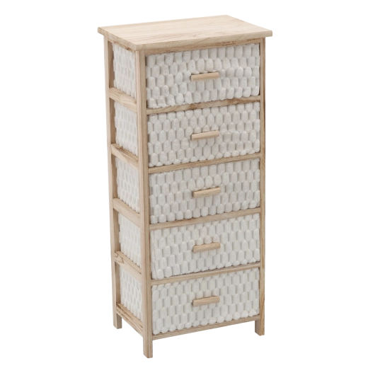 Kommode mit 5 Stoffschubladen 40 × 29 × 90 cm - 1 Stück