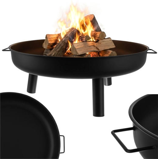 Garten-Feuerschale Kaminer 80 cm mit 3 Beinen und Tragegriffen