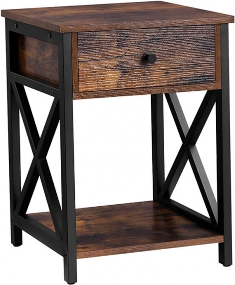 Table de chevet rustique avec tiroir