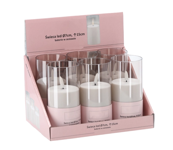 LED-kaars in buis 15 cm, diameter 7 cm