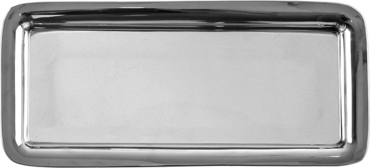 Plateau de service rectangulaire en acier inoxydable 40 × 18 cm