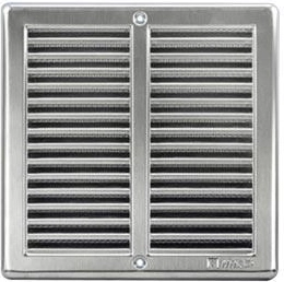 Ventilatierooster met gaas 250 × 250 mm roestvrij staal