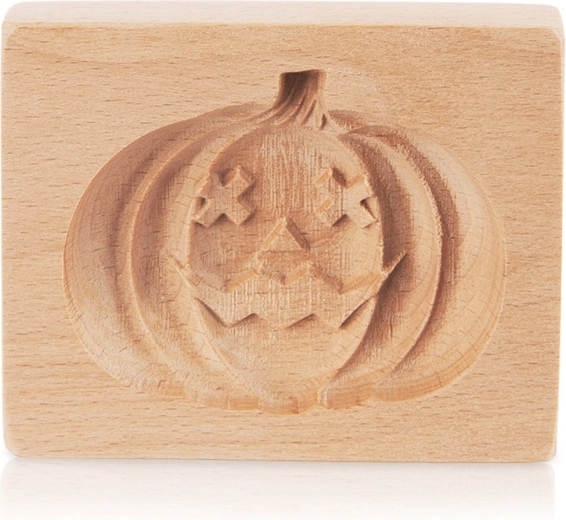 Tampon en bois pour biscuits Halloween citrouille 10 × 8 cm
