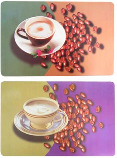 Placemat with coffee and coffee bean motif 28 × 43 cm
