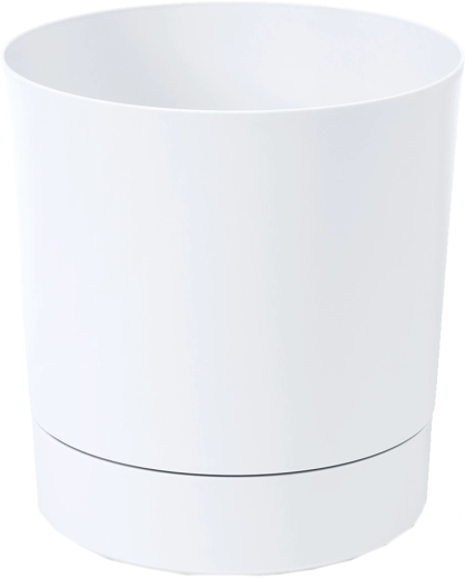 Blumentopf mit Untersetzer AURA 28 cm weiß