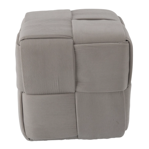 Knitted cube-shaped ottoman, light gray, 43 × 43 × 43 cm