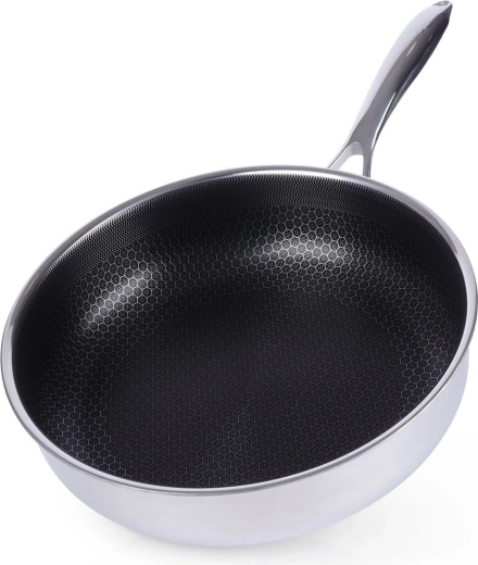 poêle profonde en acier inoxydable COOKCELL 28 cm