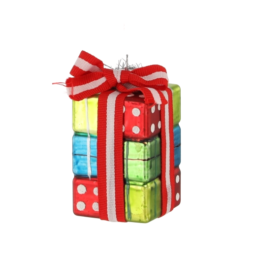 Boule de Noël en verre en forme de cadeau, lot de 6 pièces