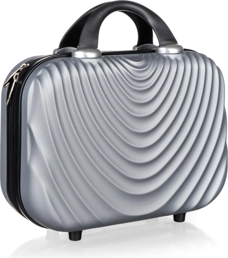Travel cosmetic case made of ABS, 10 l, gray