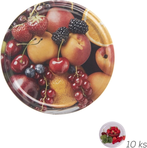 Orion metal preserving jar lids TO 66 with fruit motif - 10 pcs