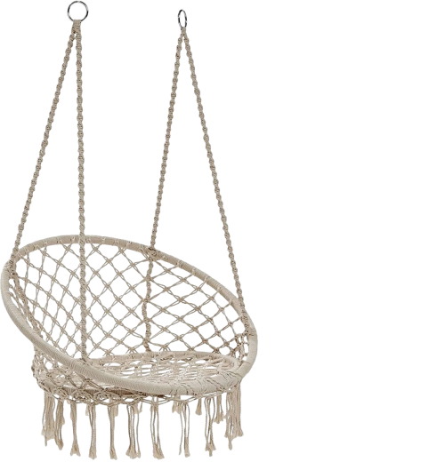 Fauteuil suspendu nid de cigogne beige