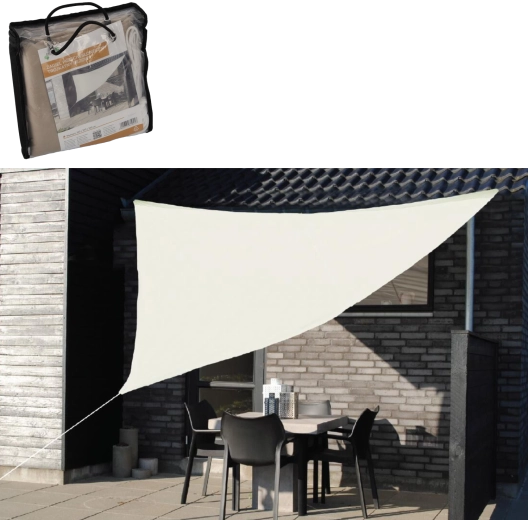 Driehoekig schaduwdoek beige 3,6 m