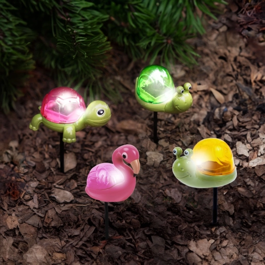 LED-solarlamp op prikstok in de vorm van een diertje - 1 stuk