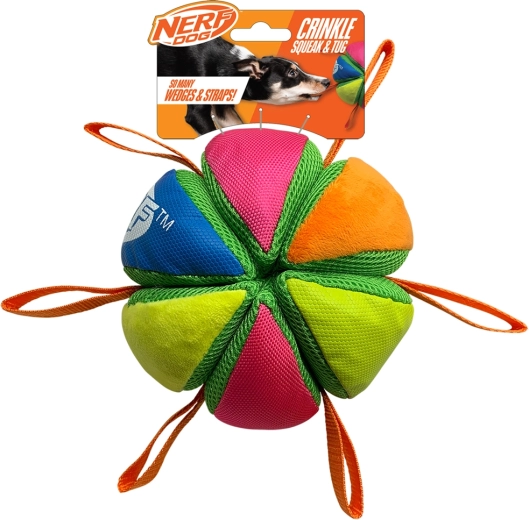 Nerf Dog Quietsch- und Raschelball mit Schlaufen 15 cm
