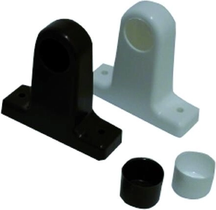 Kit pour tringle à rideaux, blanc (2 pcs)