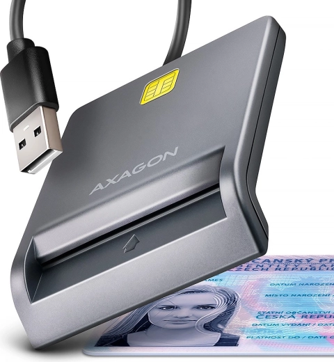 AXAGON smartcard and ID card reader USB with 1.3 m cable