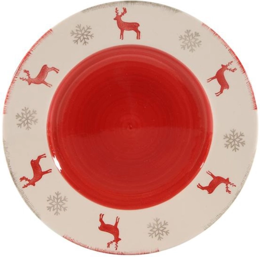 Kerst dessertbord van keramiek met rendier 21 cm