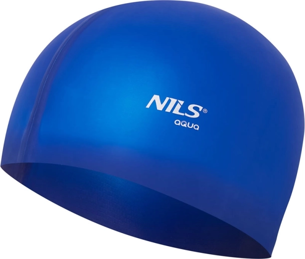 Bonnet de bain en silicone NILS Aqua bleu foncé
