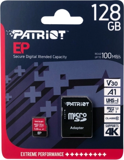 MicroSD card 128GB V30 Patriot EP A1