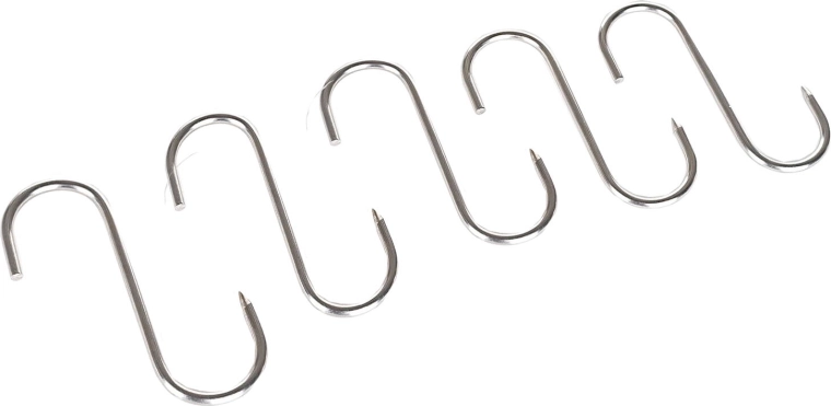 AKCENT Stainless Steel Smoking Hooks 10 × 6.2 cm, 4.5 mm Diameter (5 pcs)