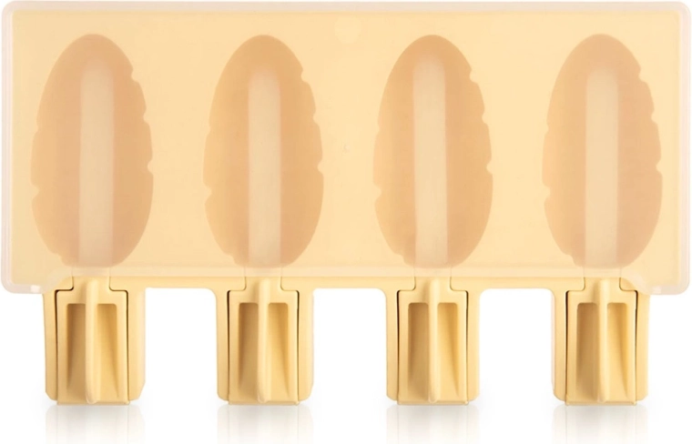 Silicone popsicle mold with lid yellow